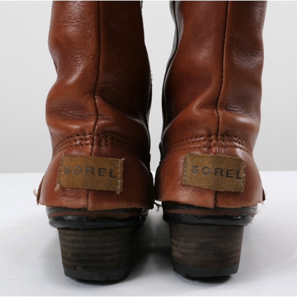 Sorel Leather Slimpack Equestrian Riding Boots Women's sz 6 Cinnamon 15" Tall - Picture 9 of 15